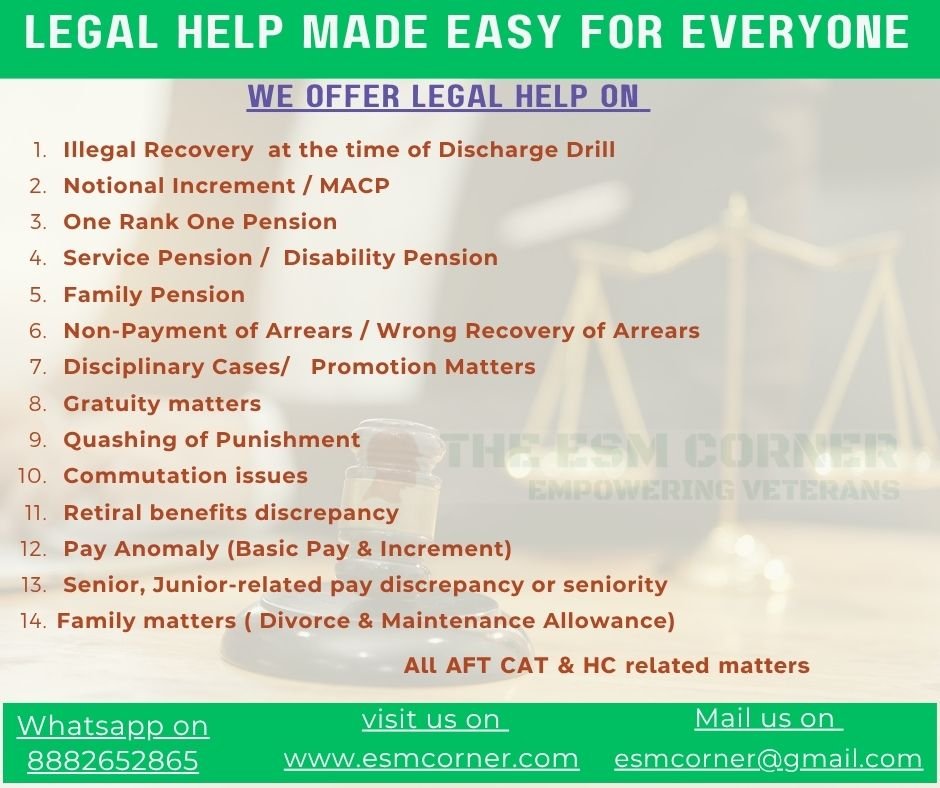 legal help for AFT matters-esm-corner-pension-bank-account-sparsh