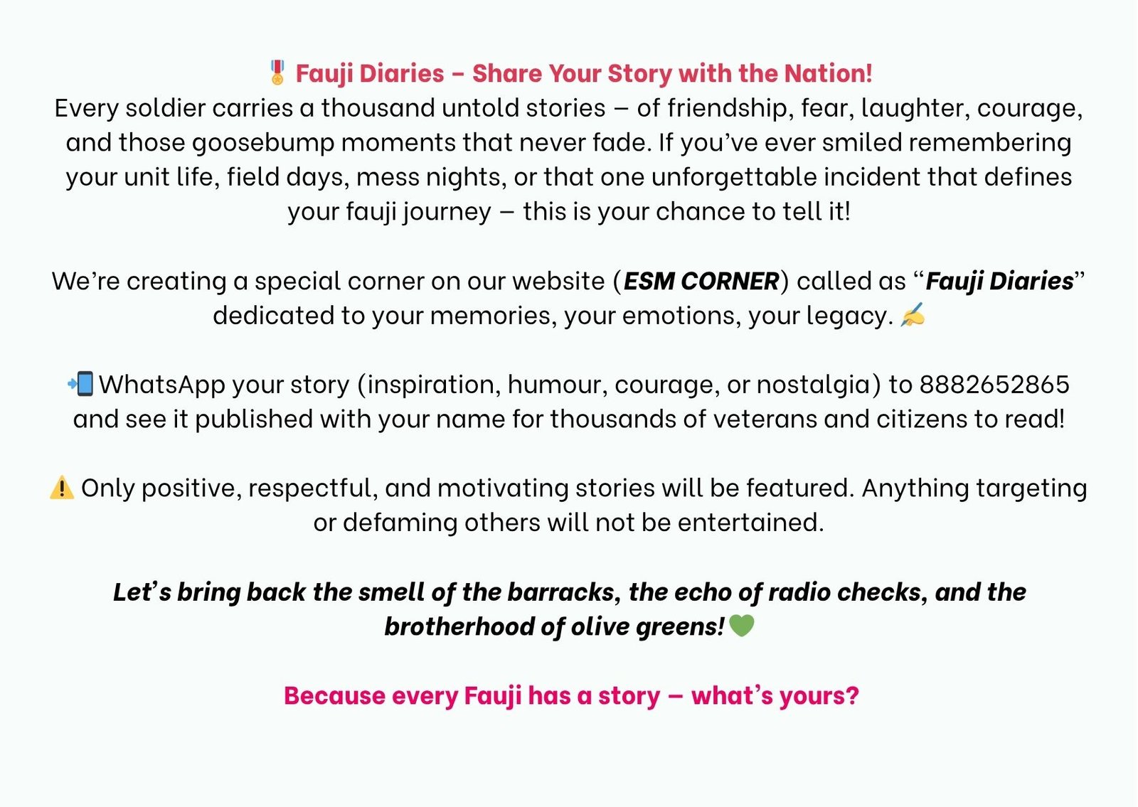 ESM-Corner-FAUJI DIARIES-agniveer-AWPO