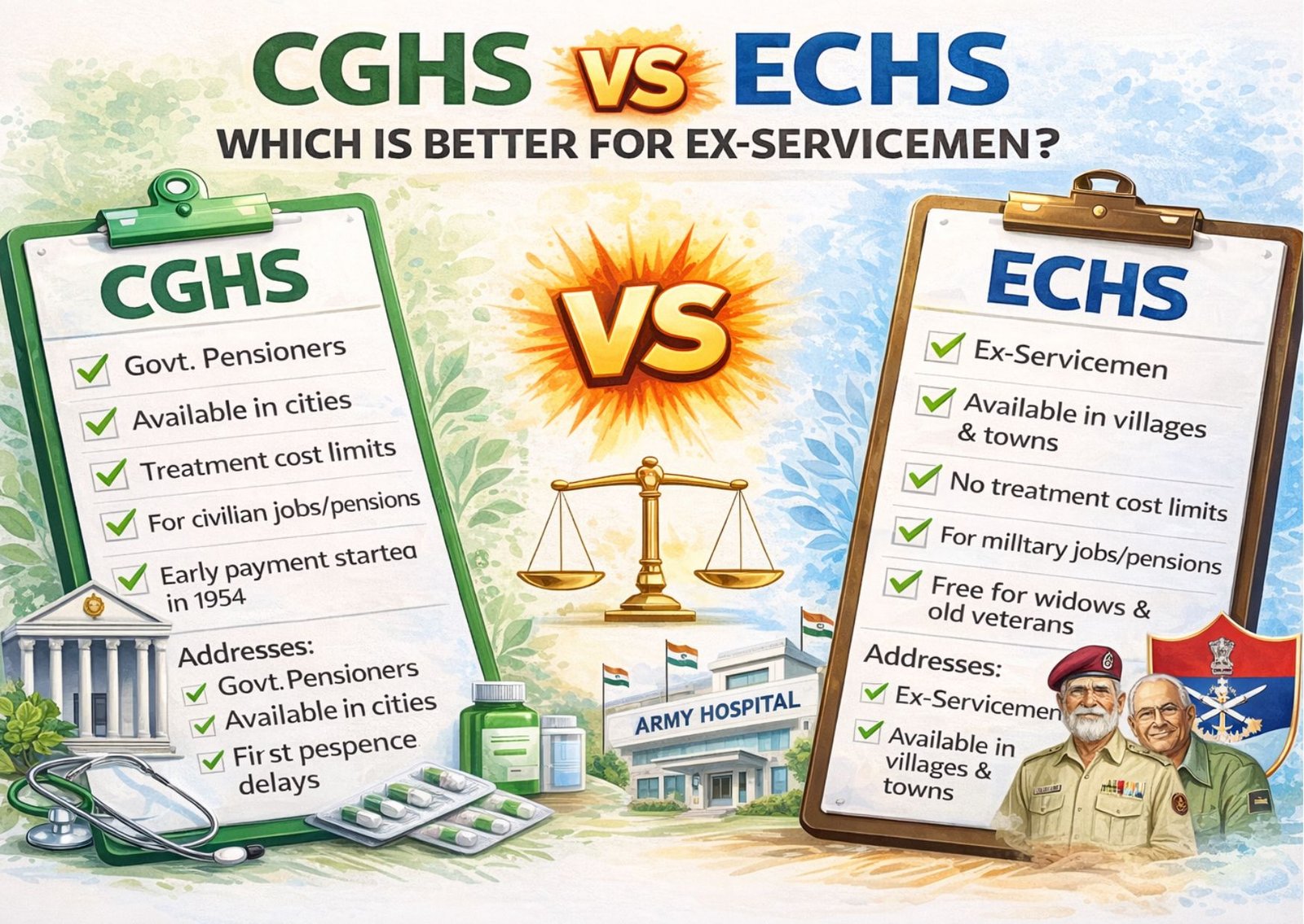 esm corner echs vs cghs